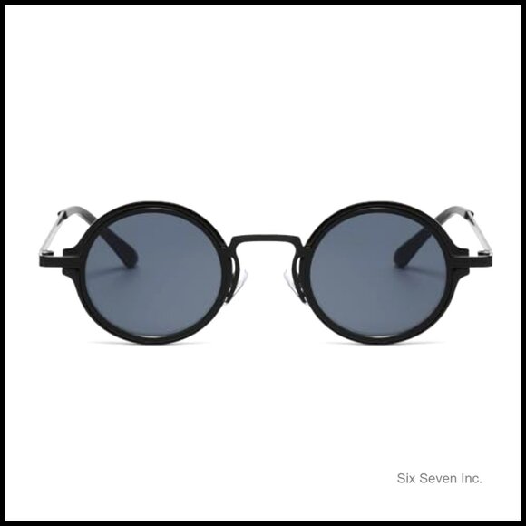 Vintage Round Sunglasses Retro Punk Shades Unisex UV400 Protection Classic - Picture 3 of 7